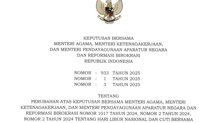 Pemerintah Tetapkan 18 Agustus Sebagai Cuti Bersama Tahun Ini