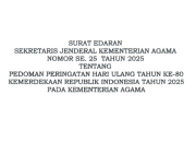 Sekjen Kemenag RI Keluarkan Pedoman Peringatan HUT RI Ke-80