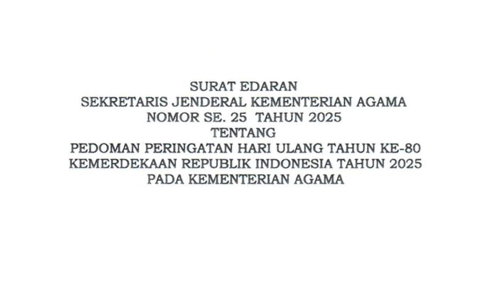 Sekjen Kemenag RI Keluarkan Pedoman Peringatan HUT RI Ke-80
